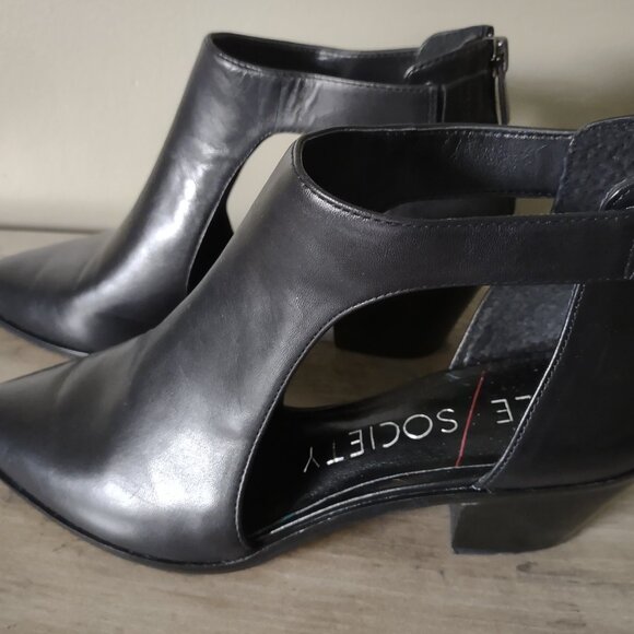 Sole Society - black leather ankle booties - shooties - cut out - new - size 8.5 - Picture 3 of 6